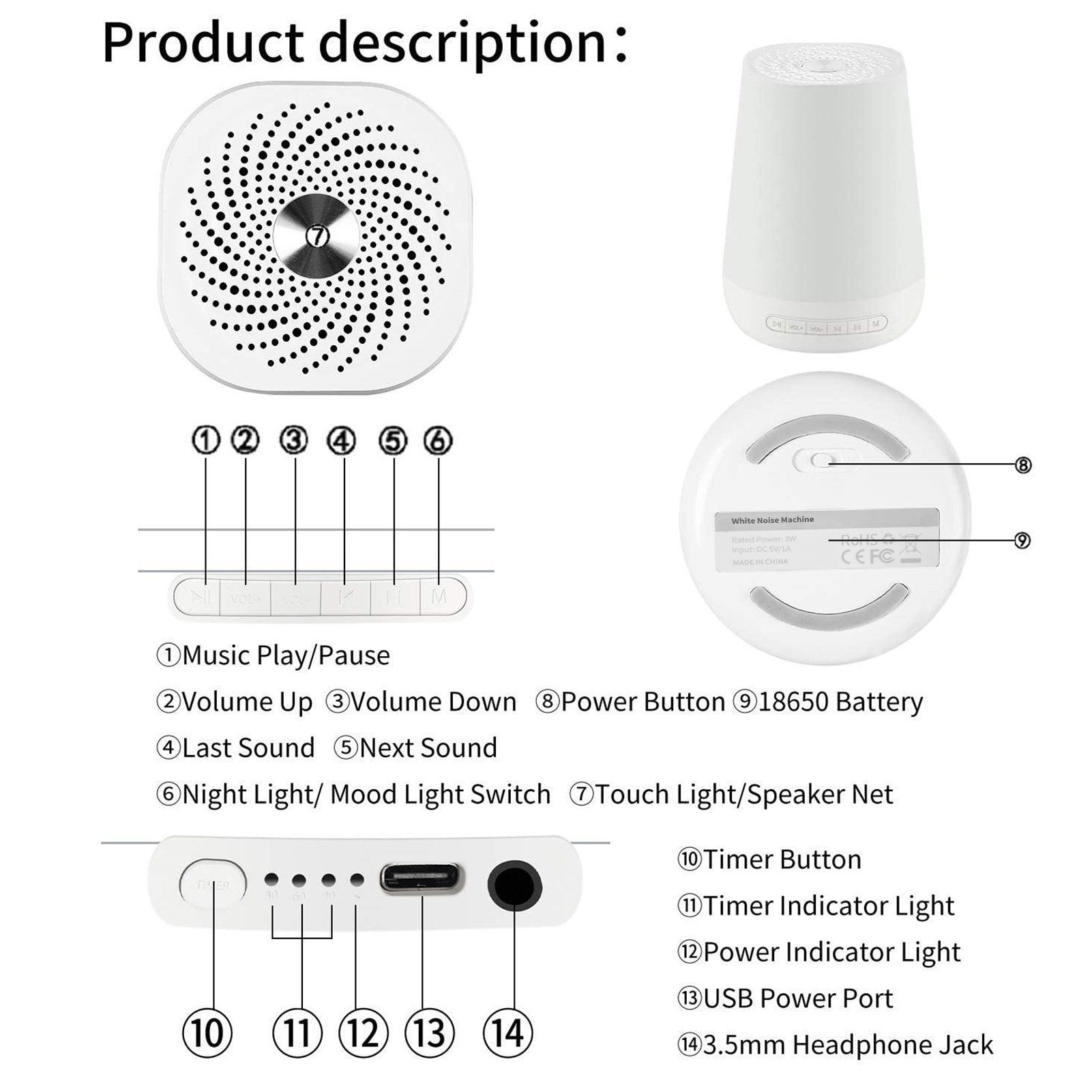 Máquina de sonido de ruido bla - White Noise Machine Sleep reseña y precio